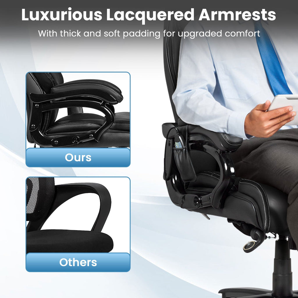 Big & Tall PU Leather Massage Office Chair-Black