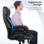 Big & Tall PU Leather Massage Office Chair-Black