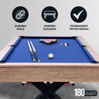 Excalibur 7-ft Pool Table - Driftwood Finish with Blue Felt by Hathaway