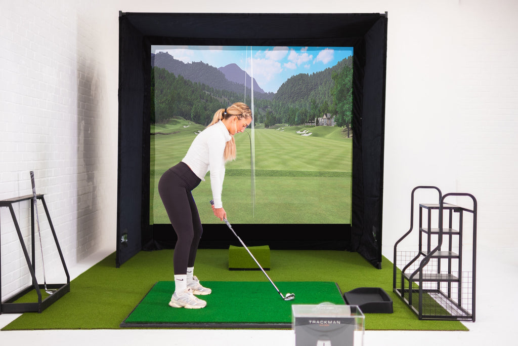 SimBox Golf Simulator Enclosure with Pro Impact Screen, Frame & Free Side Barriers