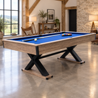 Hathaway Excalibur 7 ft Pool Table | Driftwood with Blue Felt
