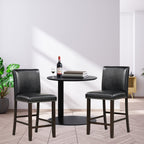 Set of 2 Linen Fabric Bar Stools with Back for Kitchen Island