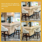 Set of 2 Swivel Bar Stools with Rubber Wood Legs and Padded Back