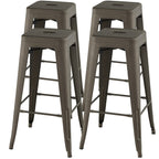30 Inch Bar Stools Set of 4 with Square Seat and Handling Hole