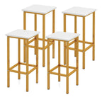 Set of 4 Bar Stool Set 26 Inch Bar Chair with Metal Legs and Footrest