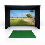 SimBox Golf Simulator Enclosure with Pro Impact Screen, Frame & Free Side Barriers