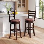 2-Piece Swivel Bar Stools with Wrap-Around Footrests