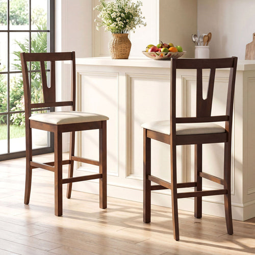 24 in Counter-Height Bar Stools with V-Backs | Set of 2