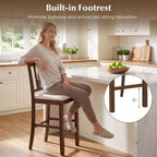 Counter Height Bar Stools with V-Back - Set of 2