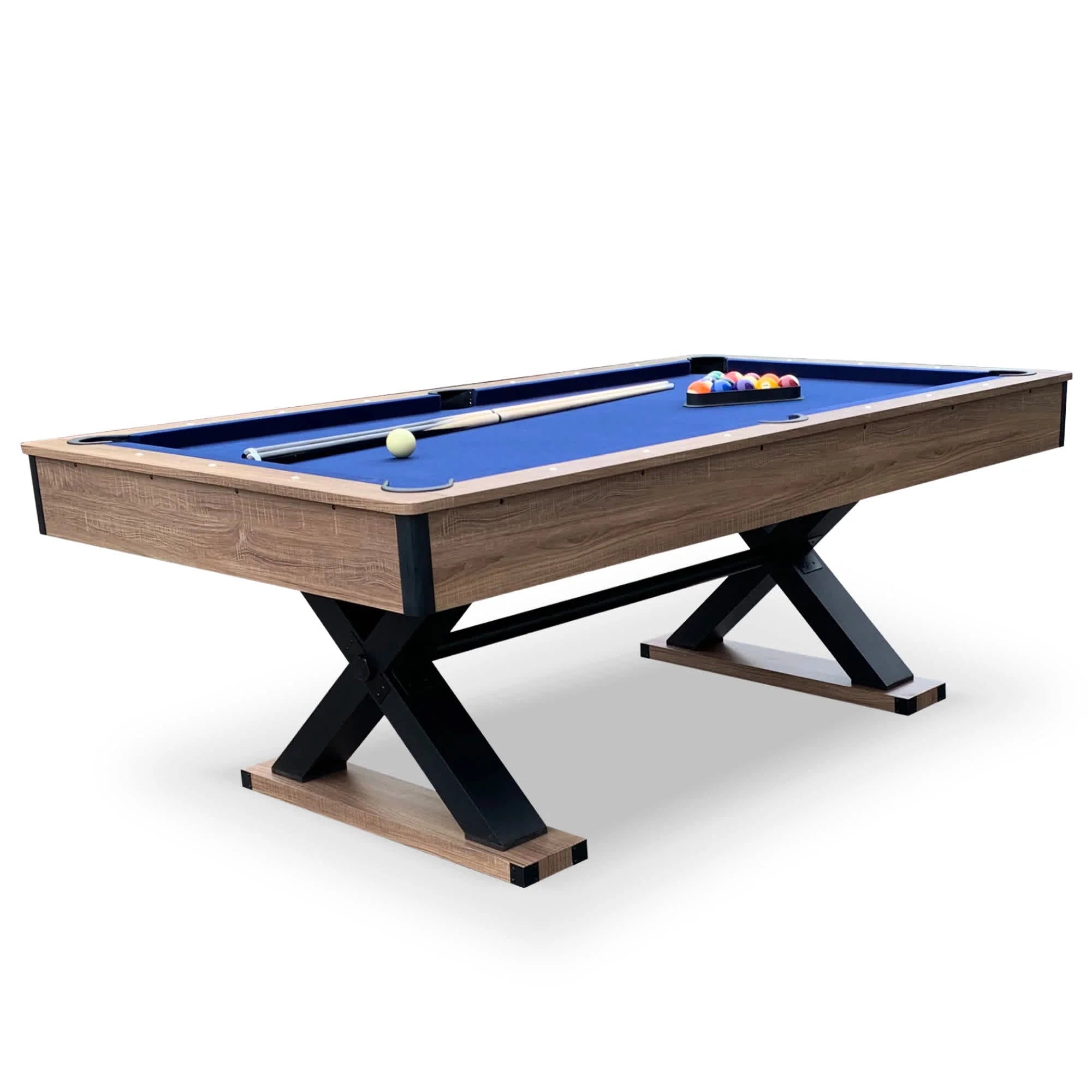 Excalibur 7-ft Pool Table - Driftwood Finish with Blue Felt by Hathaway