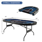 Foldable 10-Player Poker Table with LED Lights and USB Ports