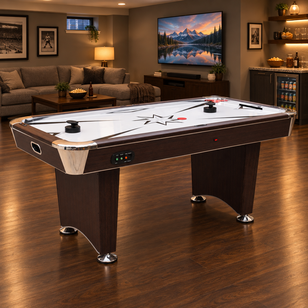 Hathaway Midtown II 6 ft Air Hockey Table | Dark Cherry